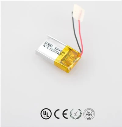 الشركة المصنعة لبطاريات Shenzhen Li Polymer Battery JP401015 40mah مع ثنائي الفينيل متعدد الكلور والأسلاك
